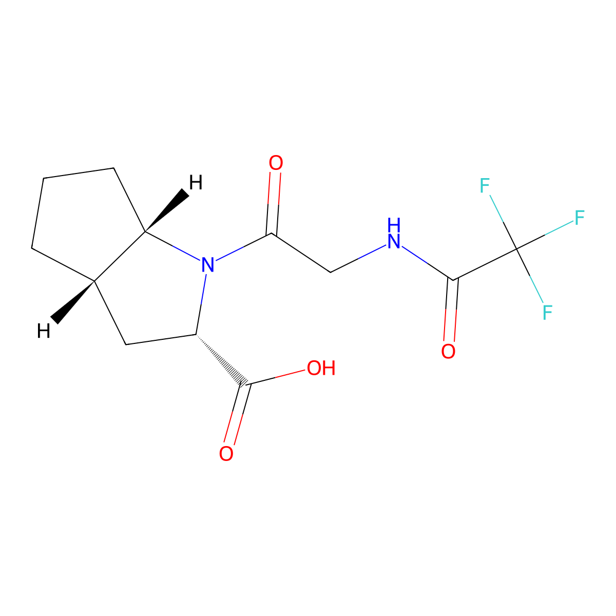 (2S,3aS,6aS)-1-[2-(2,2,2-trifluoroacetamido)acetyl]-octahydrocyclopenta[b]pyrrole-2-carboxylic acid molecular structure, CAS 2679822-58-1