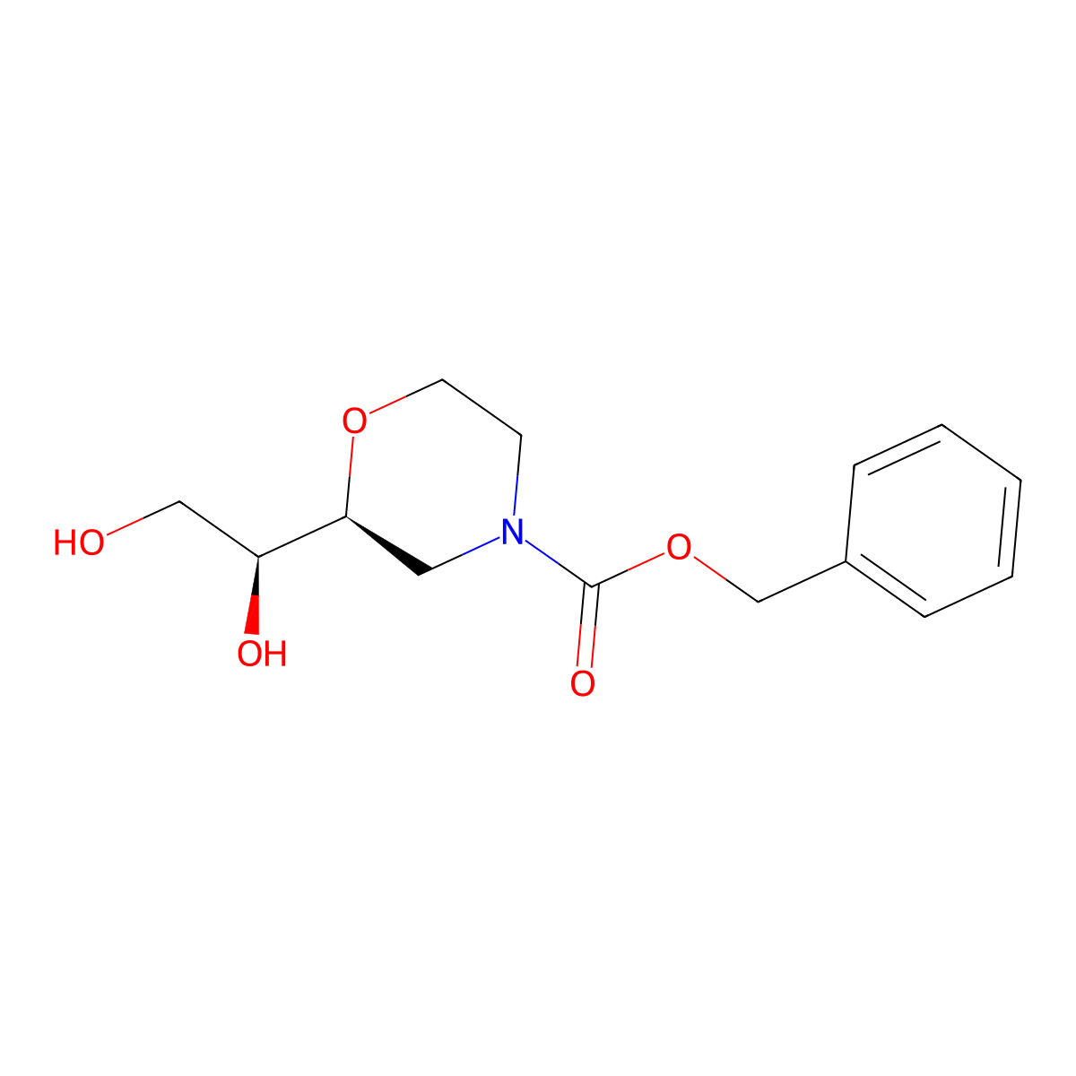 benzyl (2S)-2-[(1S)-1,2-dihydroxyethyl]morpholine-4-carboxylate molecular structure, CAS 2679822-61-6