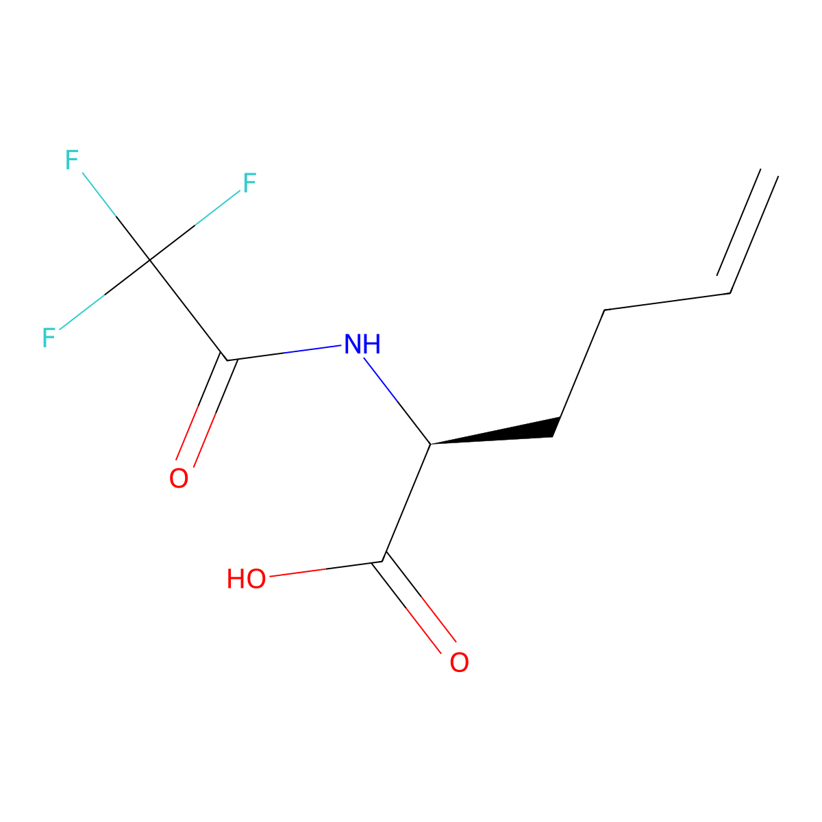 (2S)-2-(2,2,2-trifluoroacetamido)hex-5-enoic acid molecular structure, CAS 2679822-63-8