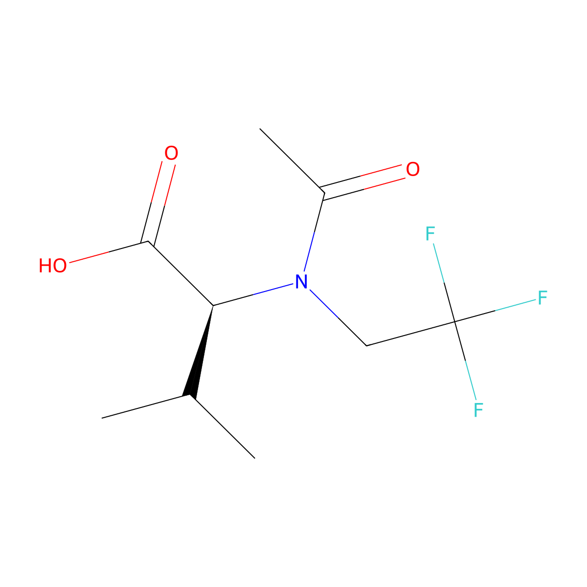 (2S)-3-methyl-2-[N-(2,2,2-trifluoroethyl)acetamido]butanoic acid molecular structure, CAS 2679822-70-7