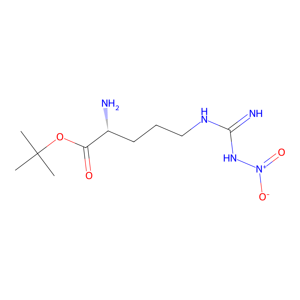 tert-butyl (2R)-2-amino-5-(N'-nitrocarbamimidamido)pentanoate molecular structure, CAS 2679822-78-5