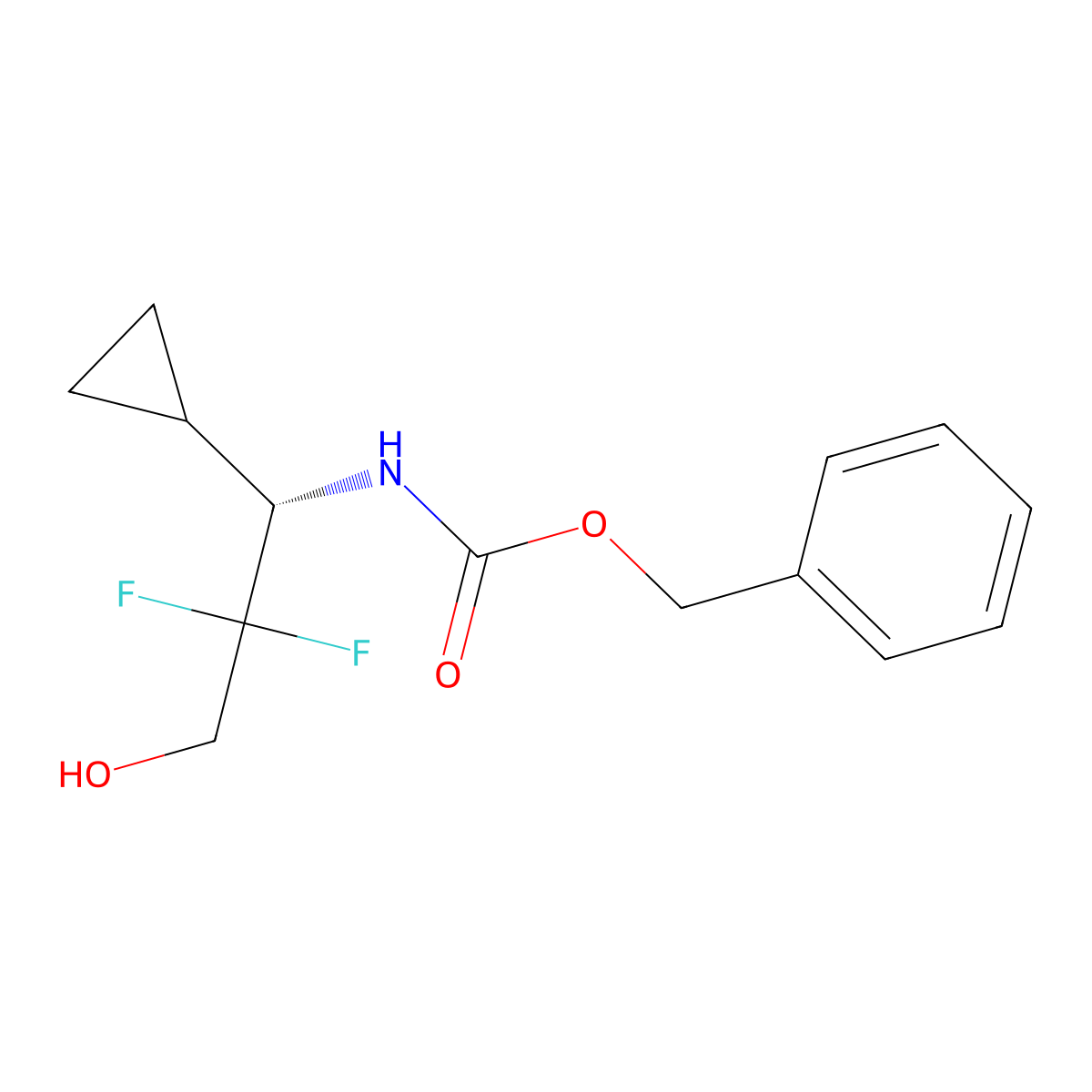 benzyl N-[(1S)-1-cyclopropyl-2,2-difluoro-3-hydroxypropyl]carbamate molecular structure, CAS 2679822-79-6
