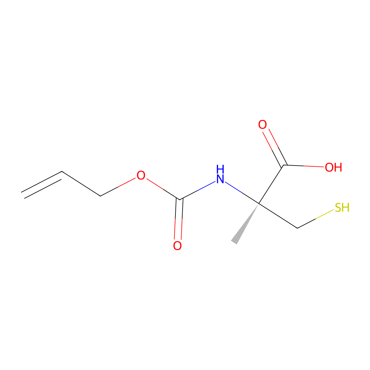 (2S)-2-methyl-2-{[(prop-2-en-1-yloxy)carbonyl]amino}-3-sulfanylpropanoic acid molecular structure, CAS 2679822-83-2