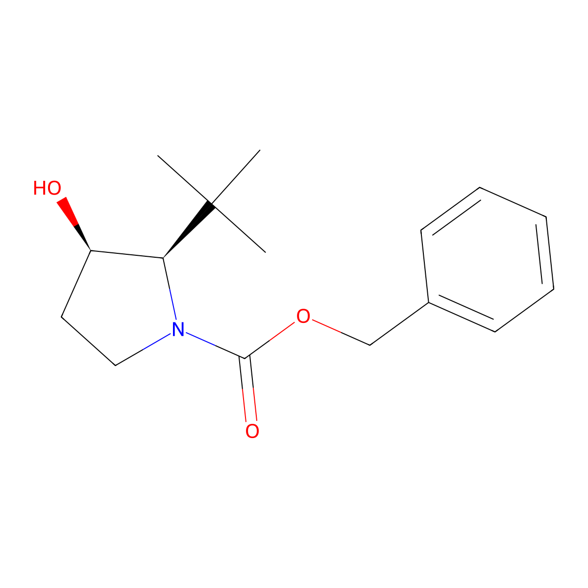 rac-benzyl (2R,3R)-2-tert-butyl-3-hydroxypyrrolidine-1-carboxylate molecular structure, CAS 2679822-85-4