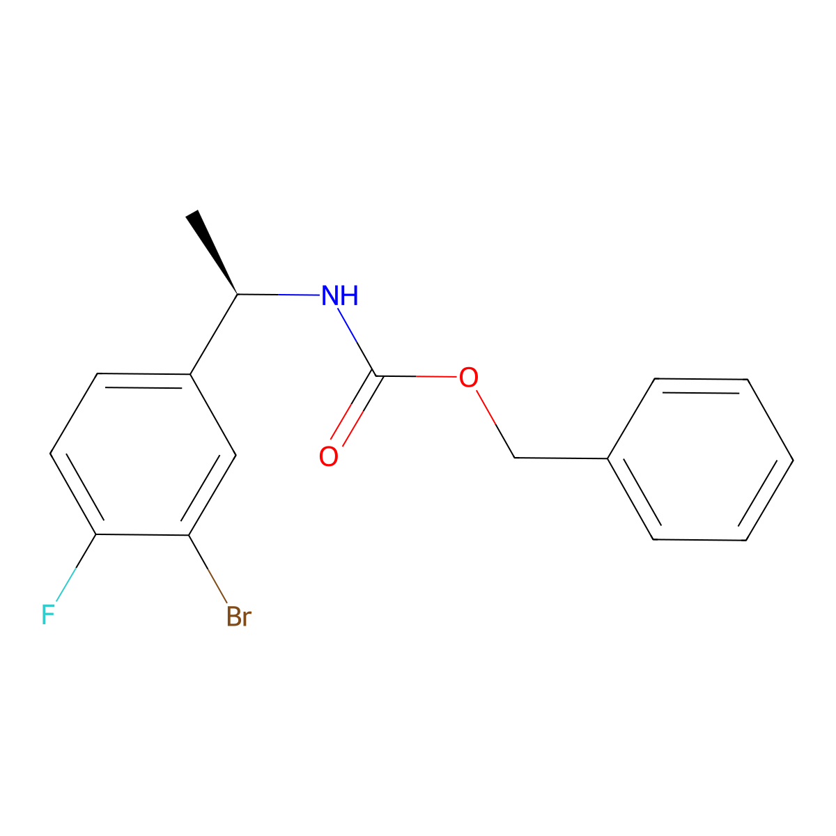 benzyl N-[(1R)-1-(3-bromo-4-fluorophenyl)ethyl]carbamate molecular structure, CAS 2679822-94-5