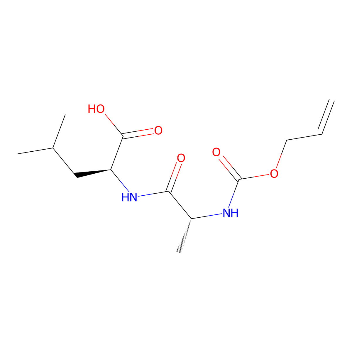 (2S)-4-methyl-2-[(2R)-2-{[(prop-2-en-1-yloxy)carbonyl]amino}propanamido]pentanoic acid molecular structure, CAS 2679822-97-8
