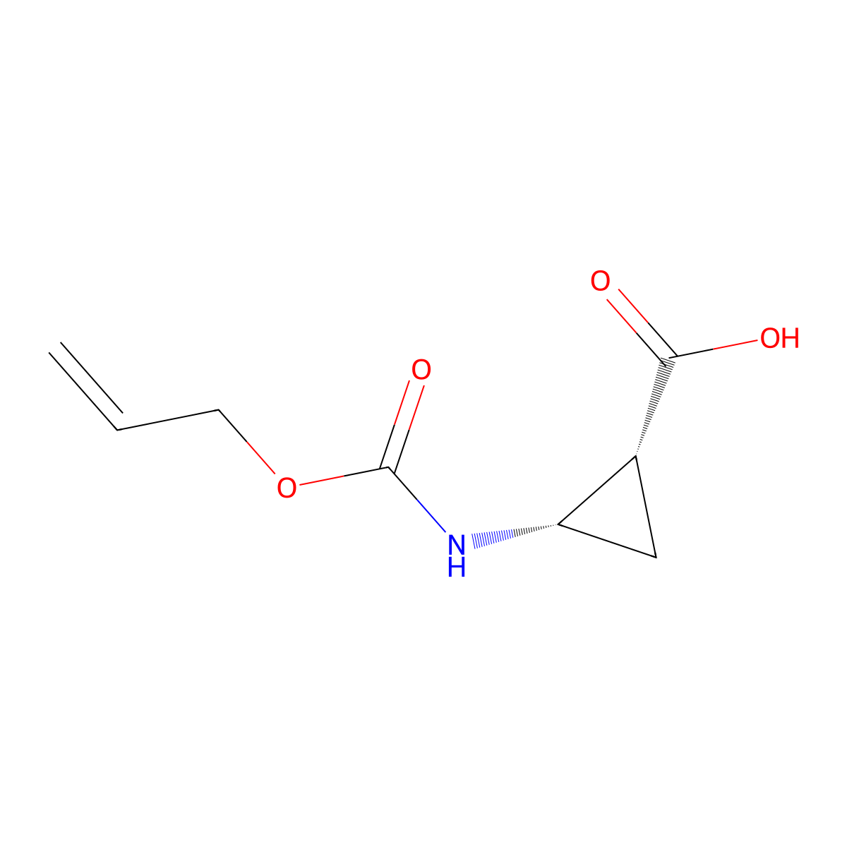 rac-(1R,2S)-2-{[(prop-2-en-1-yloxy)carbonyl]amino}cyclopropane-1-carboxylic acid molecular structure, CAS 2679822-99-0