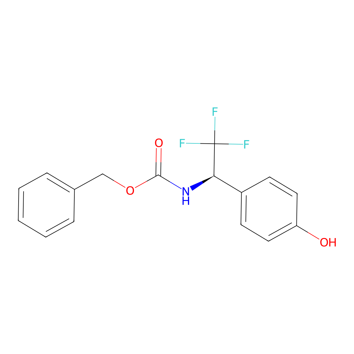 benzyl N-[(1R)-2,2,2-trifluoro-1-(4-hydroxyphenyl)ethyl]carbamate molecular structure, CAS 2679823-06-2