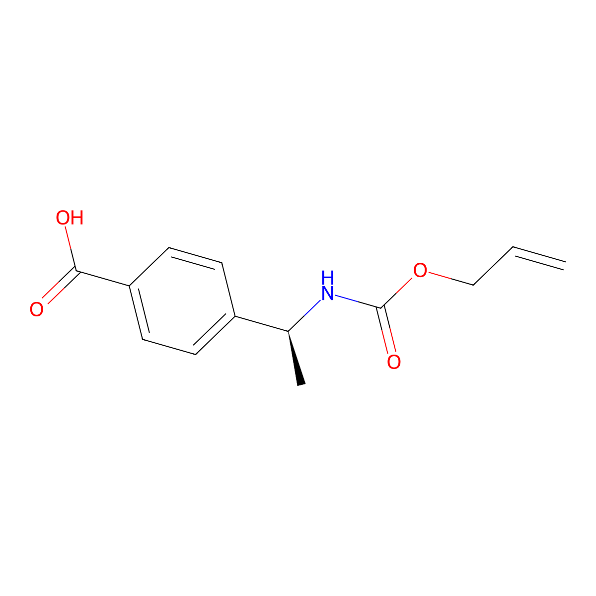 4-[(1S)-1-{[(prop-2-en-1-yloxy)carbonyl]amino}ethyl]benzoic acid molecular structure, CAS 2679823-08-4