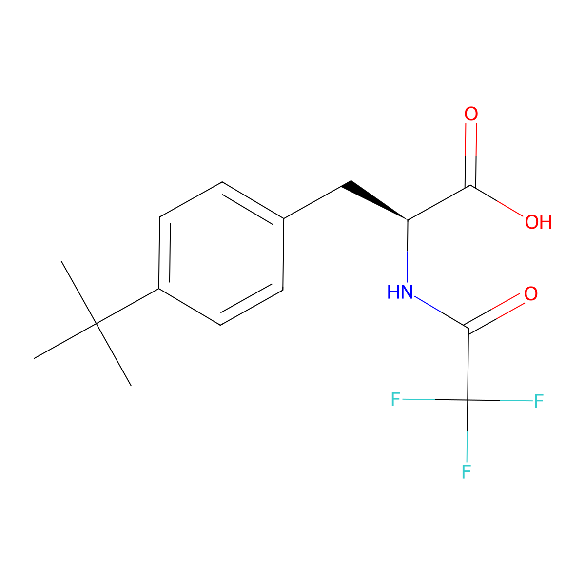 (2S)-3-(4-tert-butylphenyl)-2-(2,2,2-trifluoroacetamido)propanoic acid molecular structure, CAS 2679823-27-7