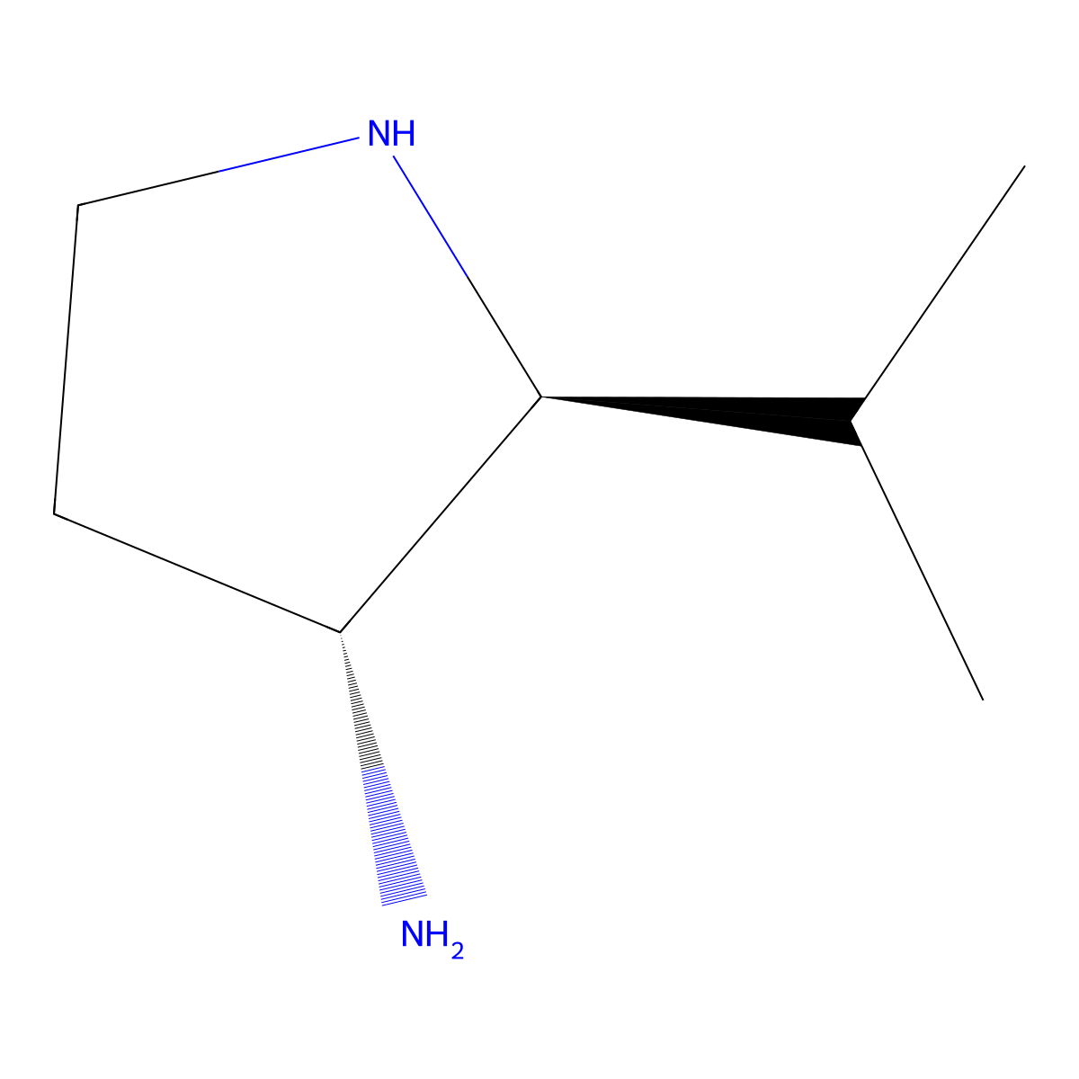 rac-(2R,3S)-2-(propan-2-yl)pyrrolidin-3-amine molecular structure, CAS 2679823-30-2