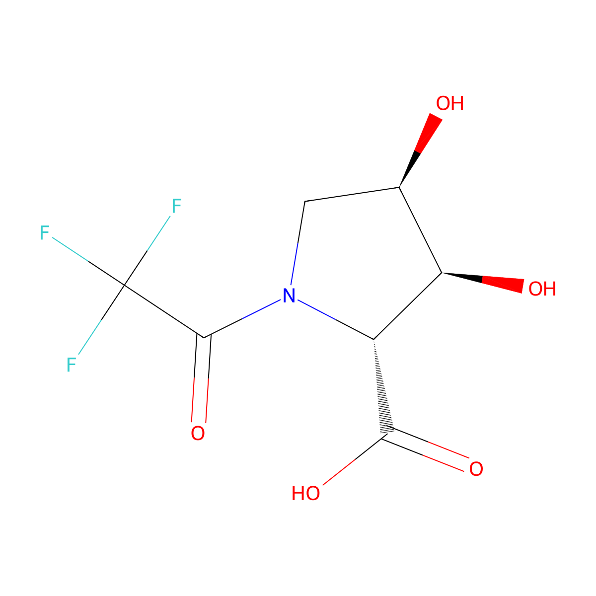rac-(2R,3S,4R)-3,4-dihydroxy-1-(2,2,2-trifluoroacetyl)pyrrolidine-2-carboxylic acid molecular structure, CAS 2679823-36-8