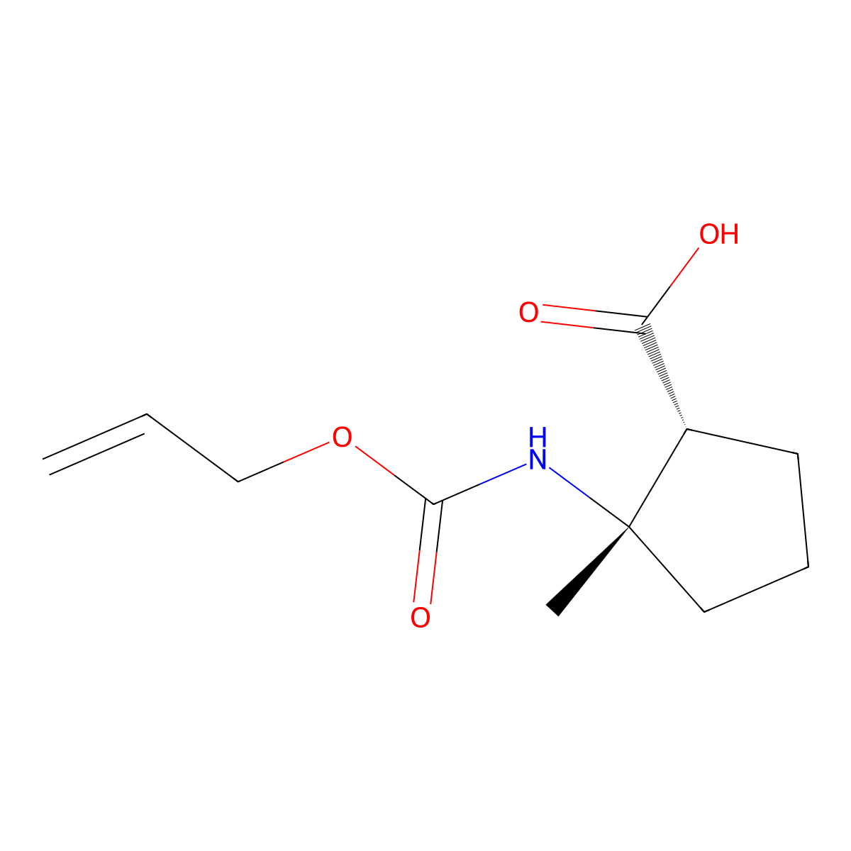 rac-(1R,2S)-2-methyl-2-{[(prop-2-en-1-yloxy)carbonyl]amino}cyclopentane-1-carboxylic acid molecular structure, CAS 2679823-38-0