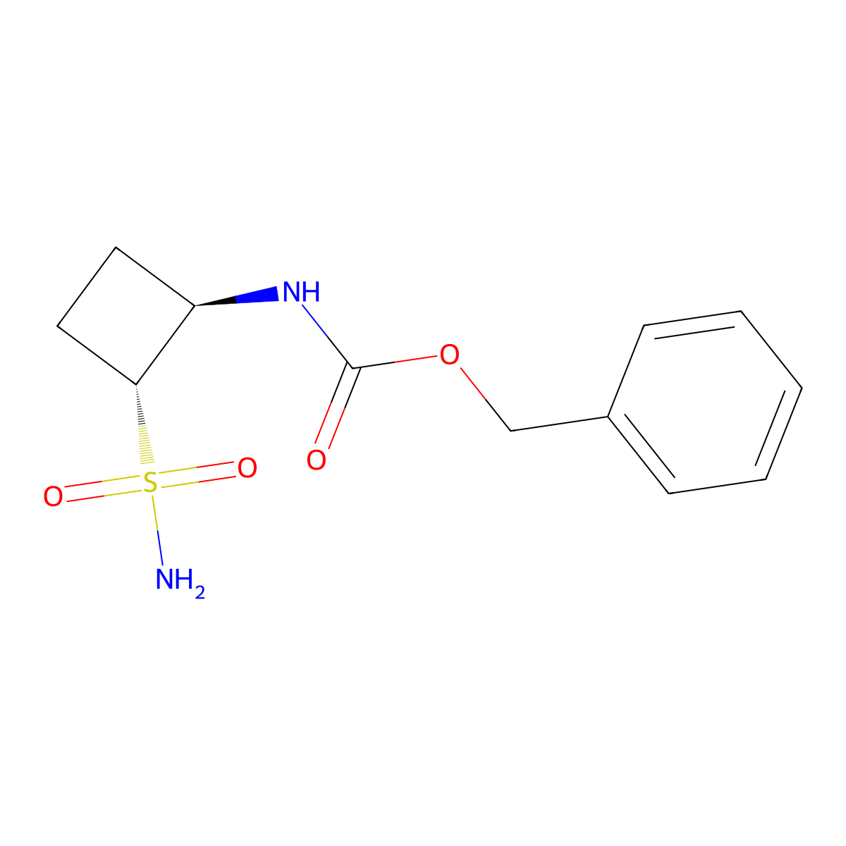 rac-benzyl N-[(1R,2R)-2-sulfamoylcyclobutyl]carbamate molecular structure, CAS 2679823-41-5