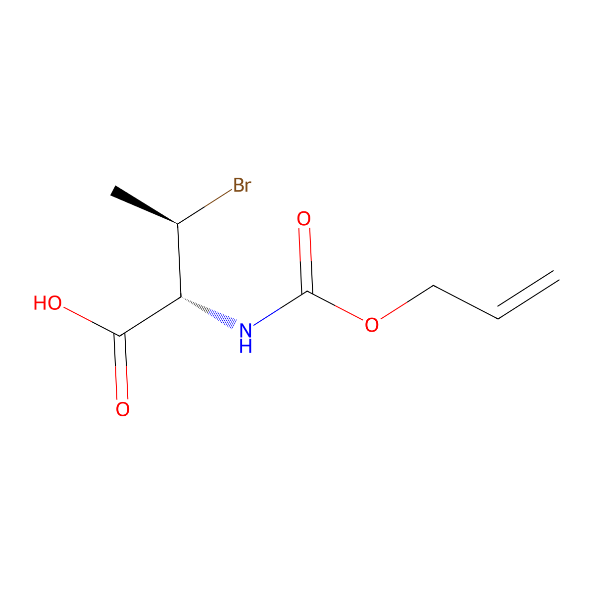 (2R,3R)-3-bromo-2-{[(prop-2-en-1-yloxy)carbonyl]amino}butanoic acid molecular structure, CAS 2679823-50-6