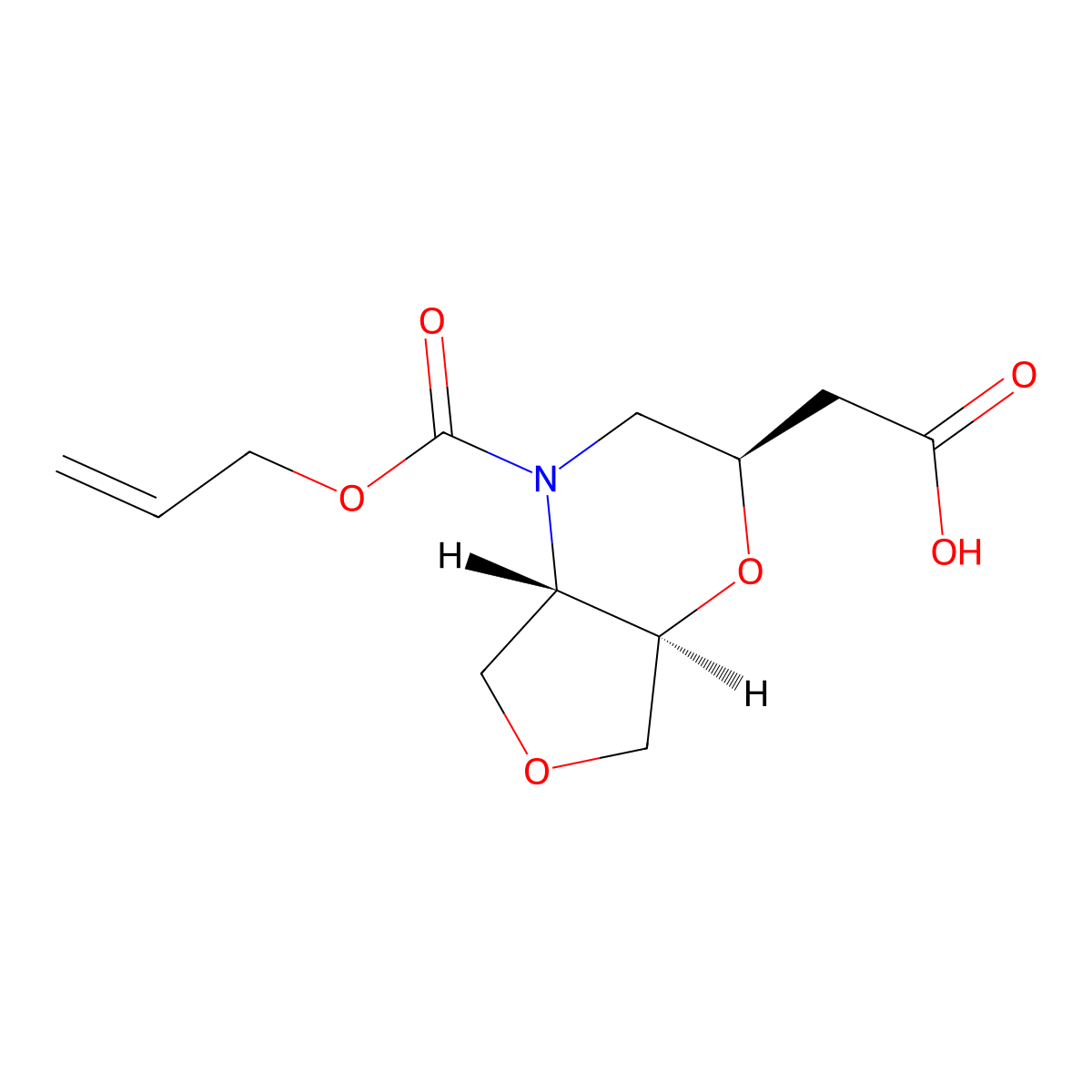 rac-2-[(2R,4aS,7aR)-4-[(prop-2-en-1-yloxy)carbonyl]-hexahydro-2H-furo[3,4-b][1,4]oxazin-2-yl]acetic acid molecular structure, CAS 2679823-64-2