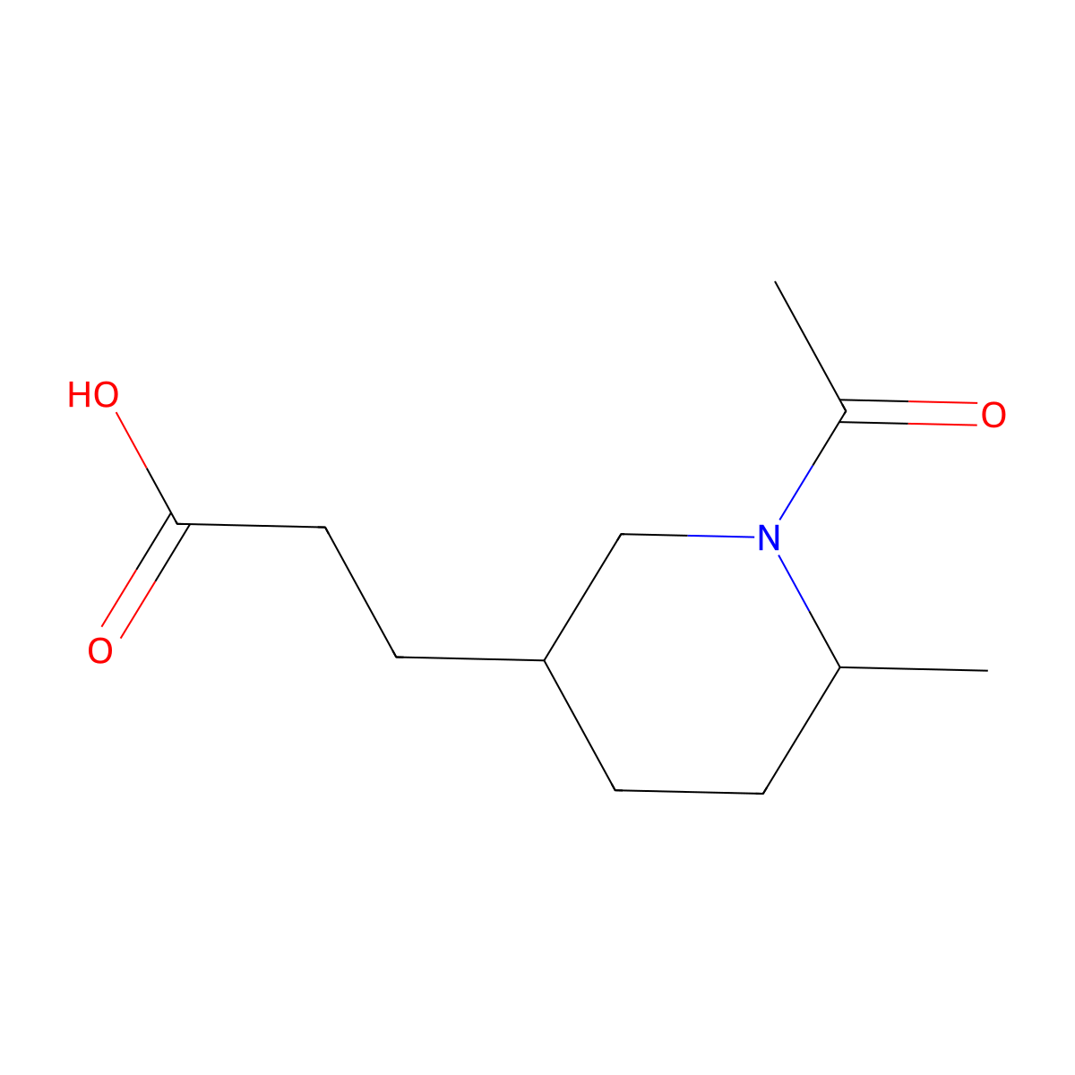 rac-3-[(3R,6S)-1-acetyl-6-methylpiperidin-3-yl]propanoic acid molecular structure, CAS 2679823-67-5