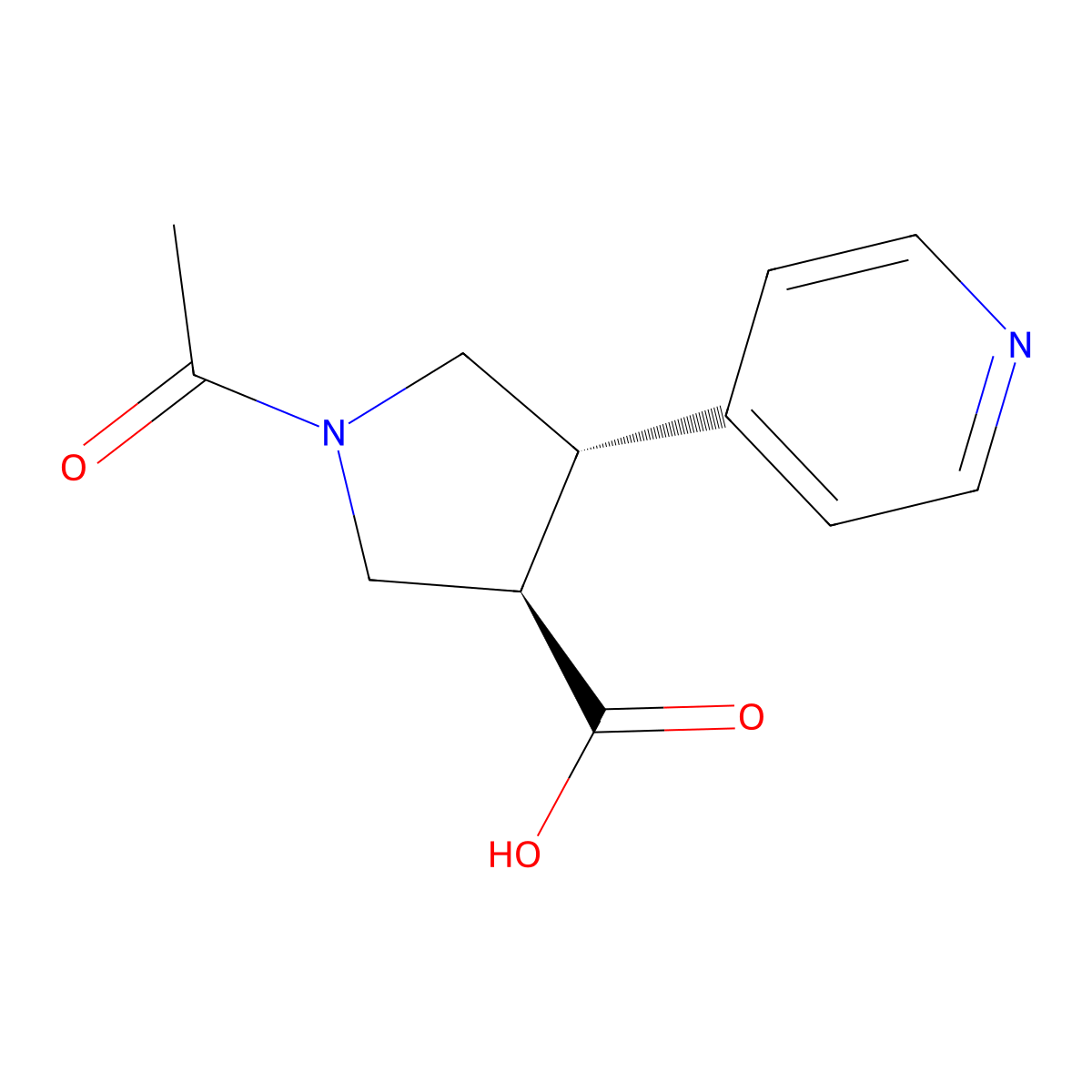 rac-(3R,4S)-1-acetyl-4-(pyridin-4-yl)pyrrolidine-3-carboxylic acid molecular structure, CAS 2679823-70-0