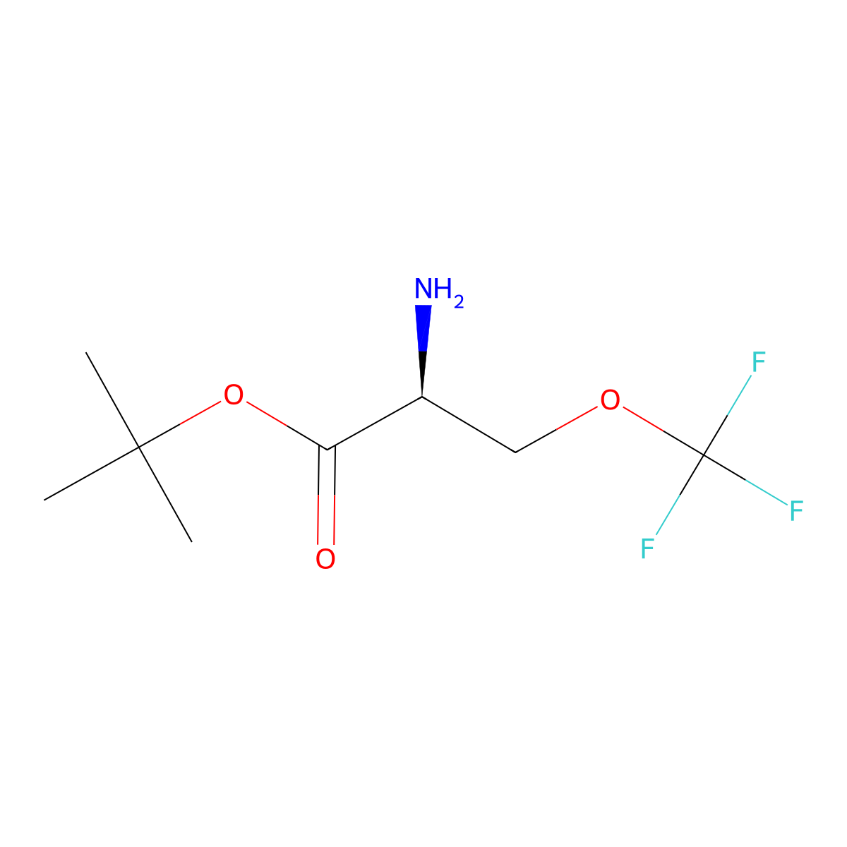 tert-butyl (2S)-2-amino-3-(trifluoromethoxy)propanoate molecular structure, CAS 2679823-94-8