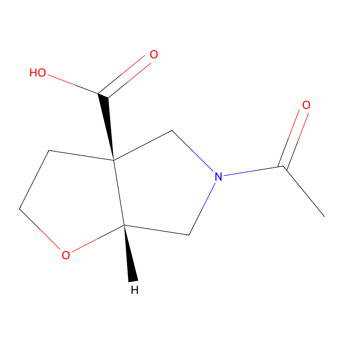 rac-(3aR,6aS)-5-acetyl-hexahydro-2H-furo[2,3-c]pyrrole-3a-carboxylic acid molecular structure, CAS 2679823-95-9