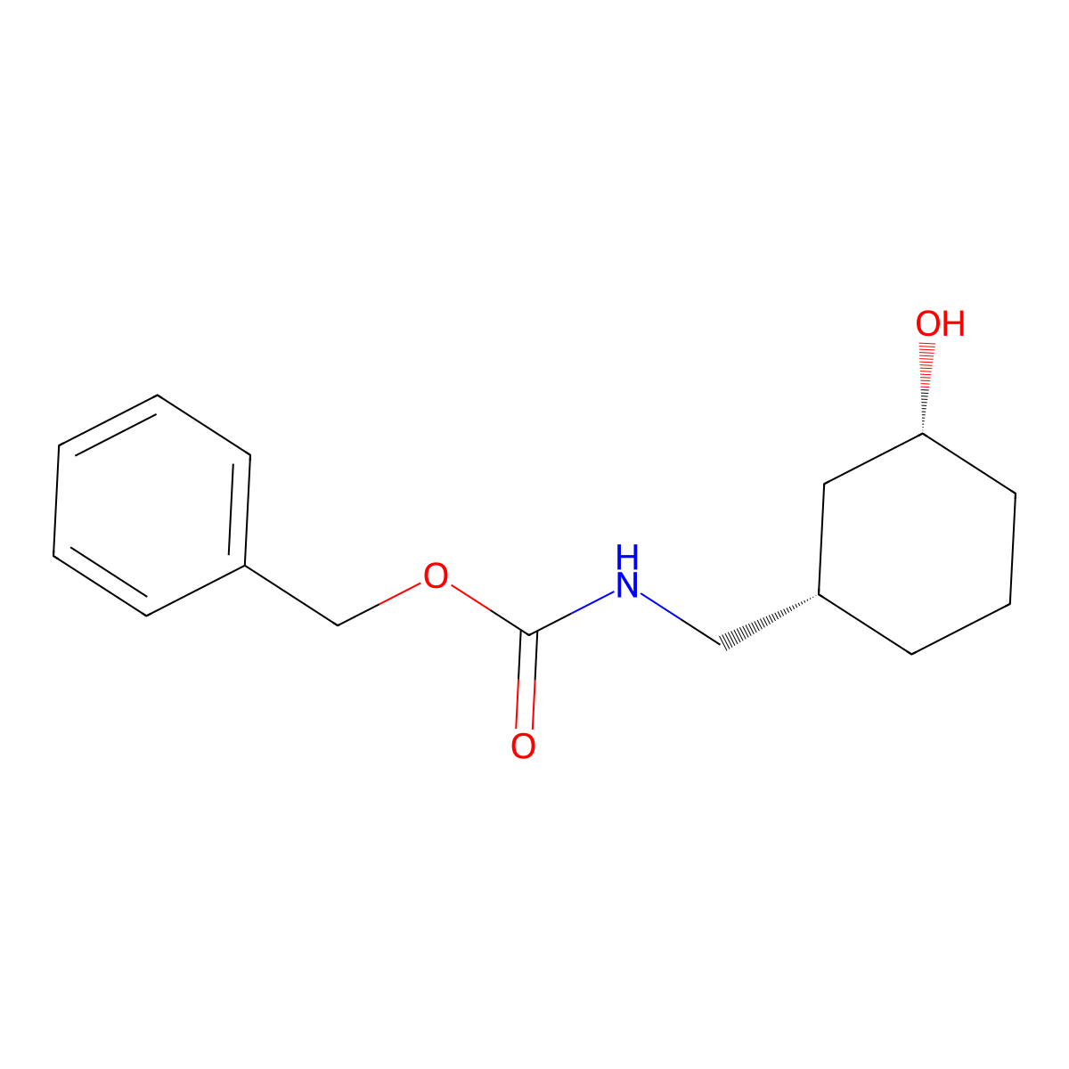 rac-benzyl N-{[(1R,3S)-3-hydroxycyclohexyl]methyl}carbamate molecular structure, CAS 2679824-01-0