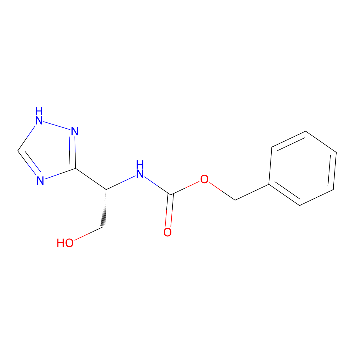 benzyl N-[(1S)-2-hydroxy-1-(1H-1,2,4-triazol-3-yl)ethyl]carbamate molecular structure, CAS 2679824-07-6