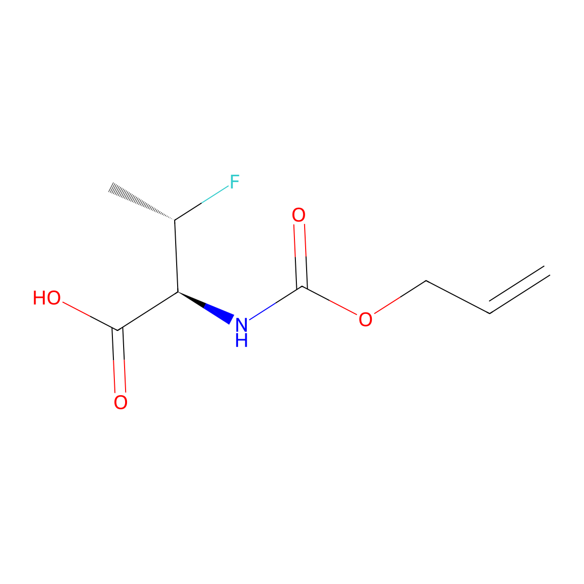 (2S,3S)-3-fluoro-2-{[(prop-2-en-1-yloxy)carbonyl]amino}butanoic acid molecular structure, CAS 2679824-09-8