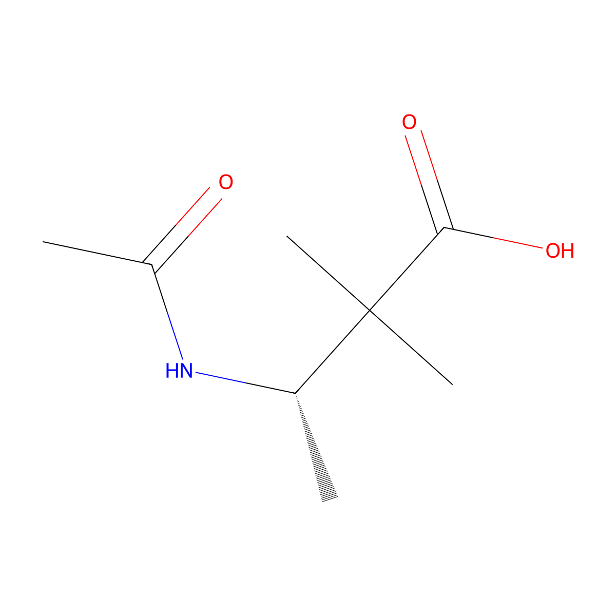 (3S)-3-acetamido-2,2-dimethylbutanoic acid molecular structure, CAS 2679824-15-6