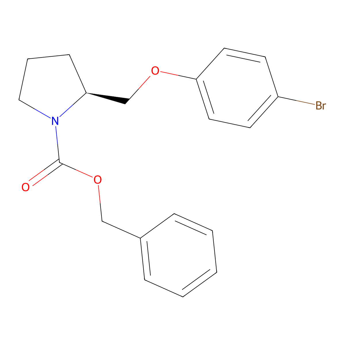 benzyl (2S)-2-[(4-bromophenoxy)methyl]pyrrolidine-1-carboxylate molecular structure, CAS 2679824-18-9