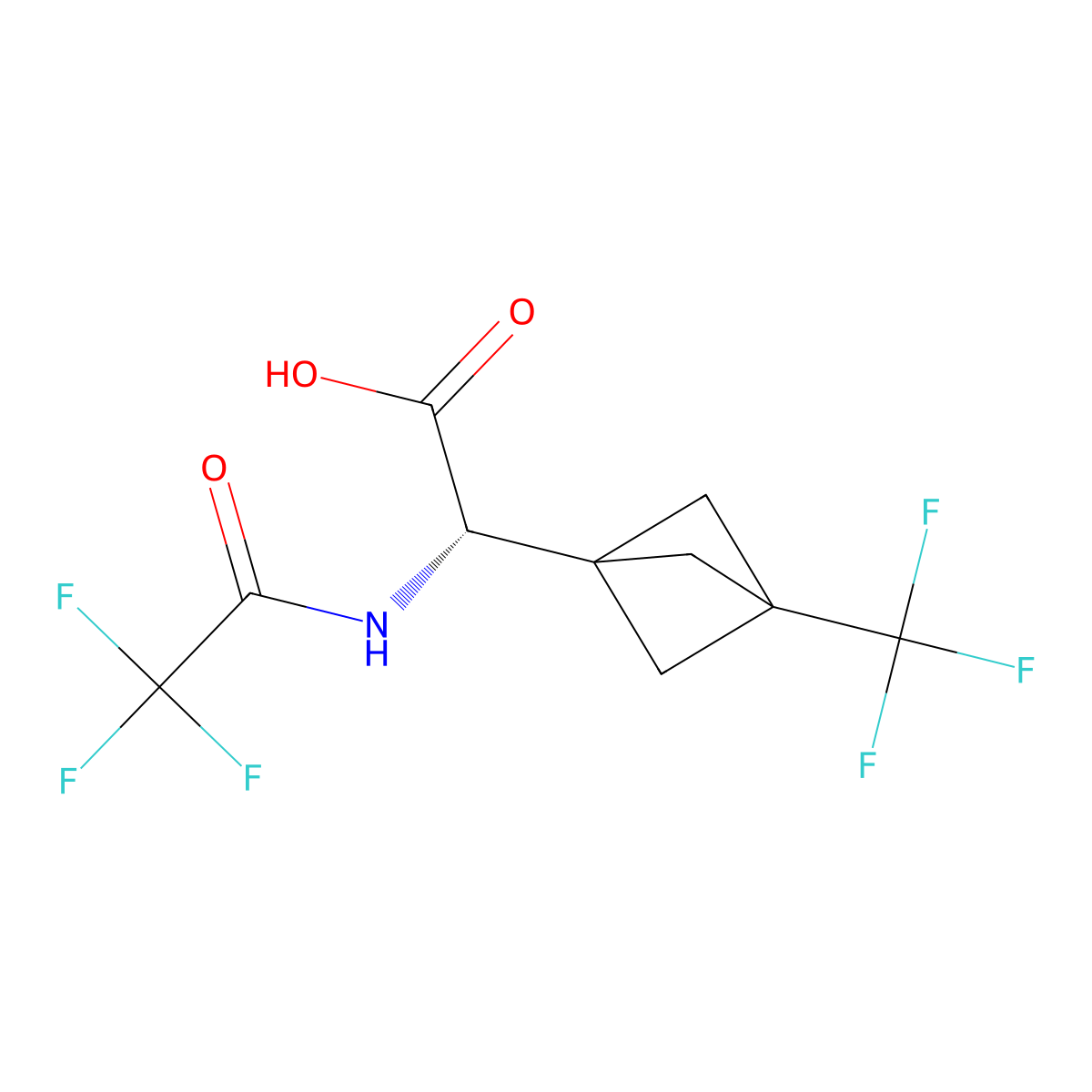 (2S)-2-(2,2,2-trifluoroacetamido)-2-[3-(trifluoromethyl)bicyclo[1.1.1]pentan-1-yl]acetic acid molecular structure, CAS 2679824-26-9