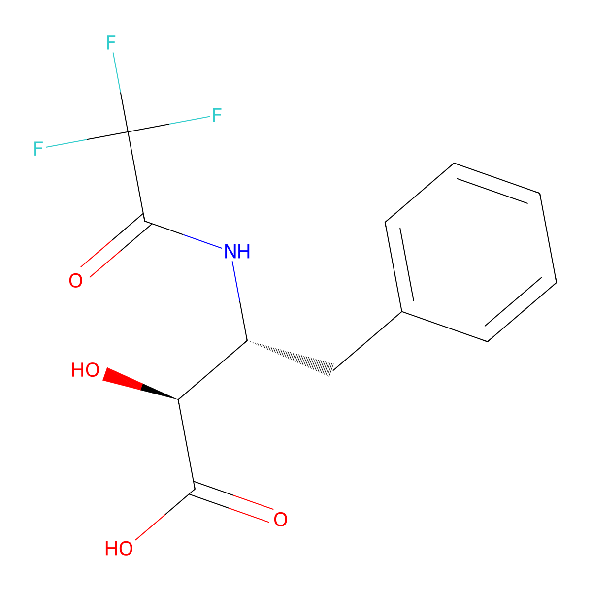 (2S,3R)-2-hydroxy-4-phenyl-3-(2,2,2-trifluoroacetamido)butanoic acid molecular structure, CAS 2679824-33-8