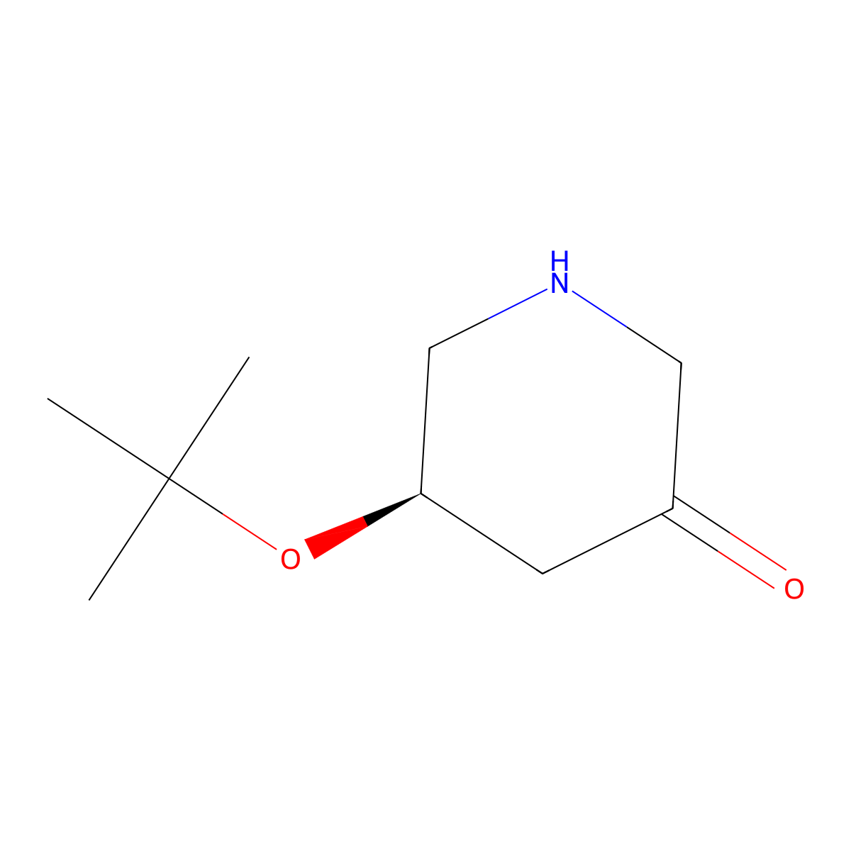 (5R)-5-(tert-butoxy)piperidin-3-one molecular structure, CAS 2679825-56-8