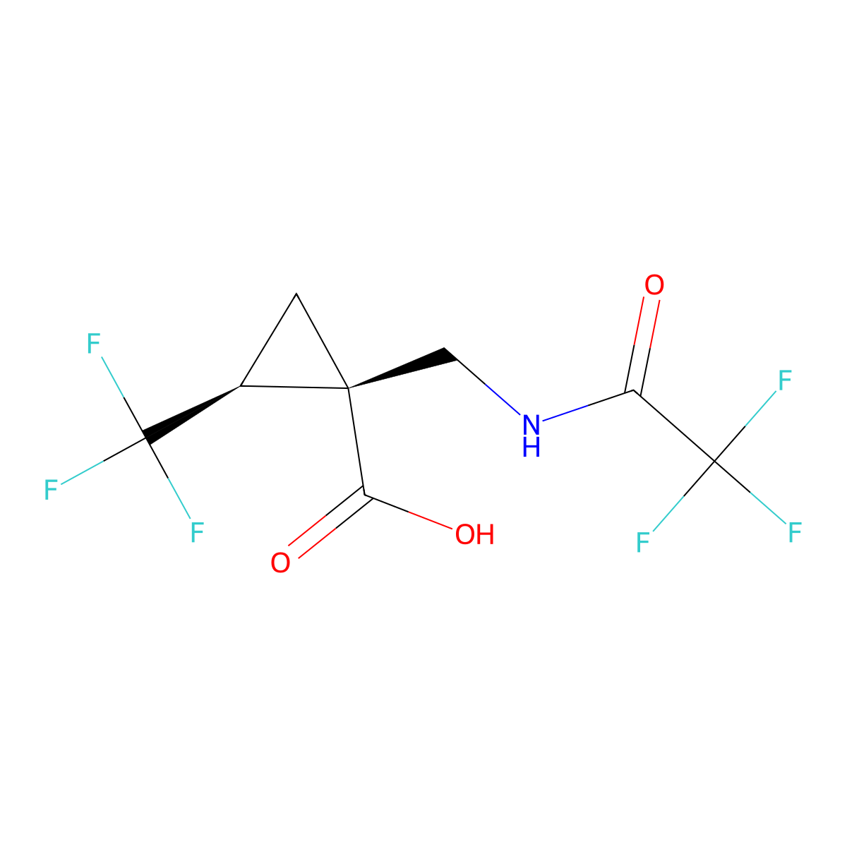rac-(1R,2R)-1-[(2,2,2-trifluoroacetamido)methyl]-2-(trifluoromethyl)cyclopropane-1-carboxylic acid molecular structure, CAS 2679825-69-3
