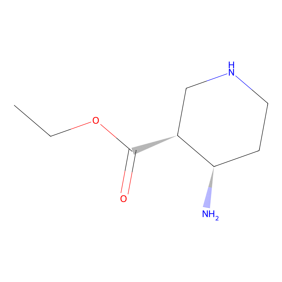 rac-ethyl (3R,4S)-4-aminopiperidine-3-carboxylate molecular structure, CAS 2679825-80-8