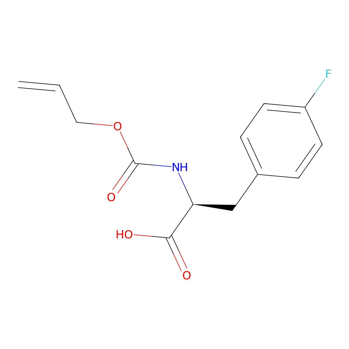 (2S)-3-(4-fluorophenyl)-2-{[(prop-2-en-1-yloxy)carbonyl]amino}propanoic acid molecular structure, CAS 2679825-86-4