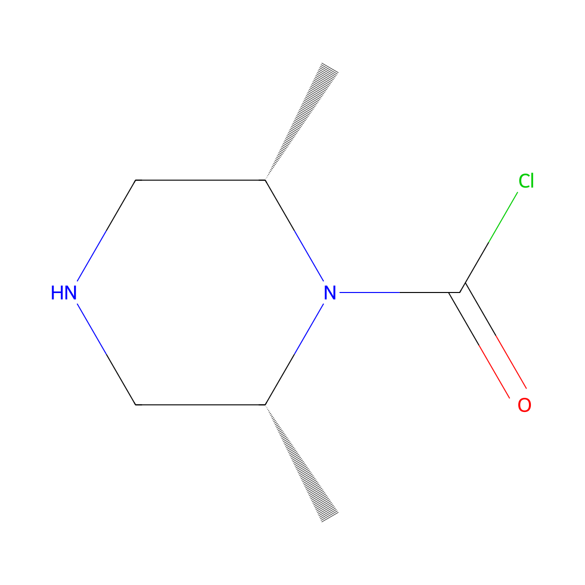 (2R,6S)-2,6-dimethylpiperazine-1-carbonyl chloride molecular structure, CAS 2679825-97-7