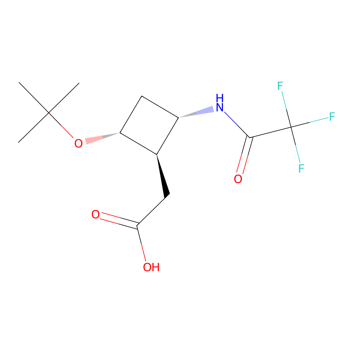 2-[(1R,2R,4S)-2-(tert-butoxy)-4-(2,2,2-trifluoroacetamido)cyclobutyl]acetic acid molecular structure, CAS 2679825-98-8