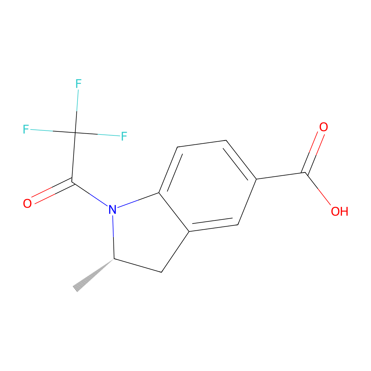 (2S)-2-methyl-1-(2,2,2-trifluoroacetyl)-2,3-dihydro-1H-indole-5-carboxylic acid molecular structure, CAS 2679826-00-5