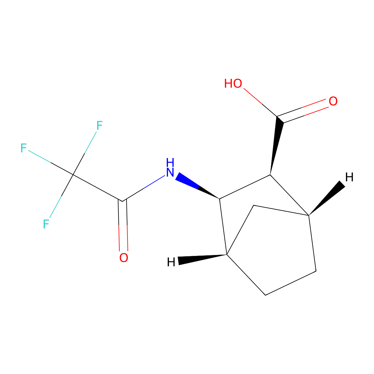 rac-(1R,2S,3R,4S)-3-(2,2,2-trifluoroacetamido)bicyclo[2.2.1]heptane-2-carboxylic acid molecular structure, CAS 2679826-01-6