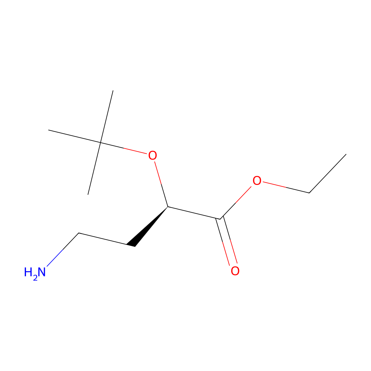 ethyl (2R)-4-amino-2-(tert-butoxy)butanoate molecular structure, CAS 2679826-07-2
