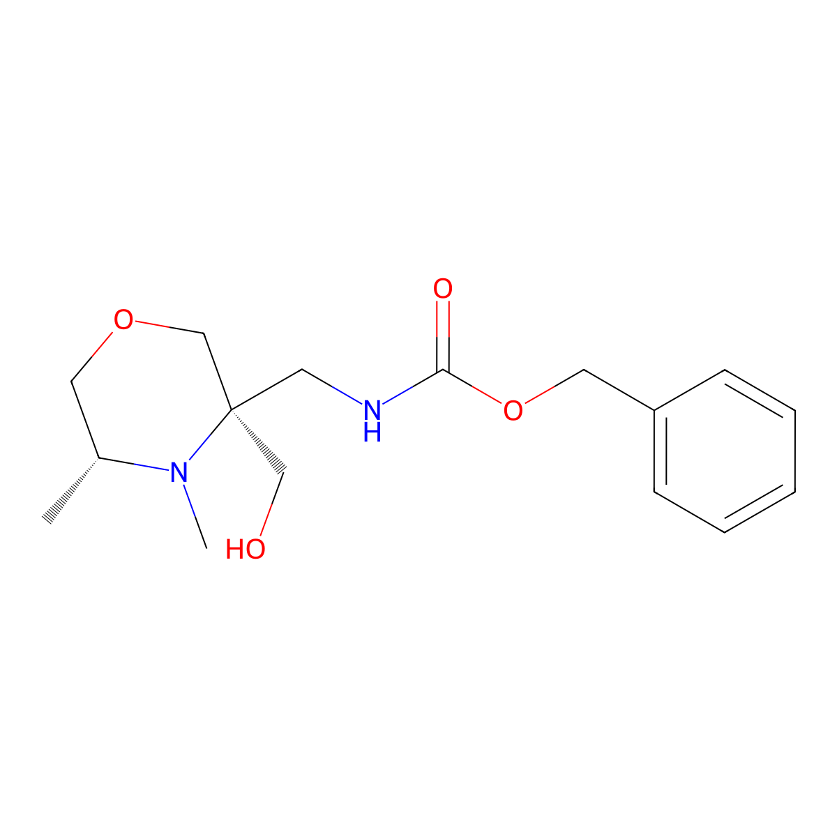 benzyl N-{[(3S,5R)-3-(hydroxymethyl)-4,5-dimethylmorpholin-3-yl]methyl}carbamate molecular structure, CAS 2679826-14-1