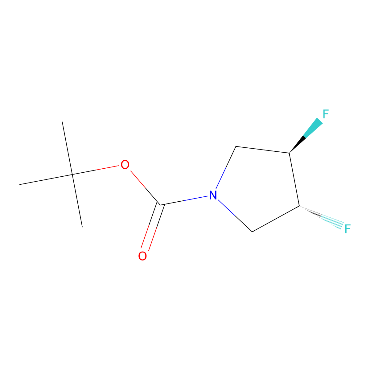 rac-tert-butyl (3R,4R)-3,4-difluoropyrrolidine-1-carboxylate molecular structure, CAS 2679826-18-5