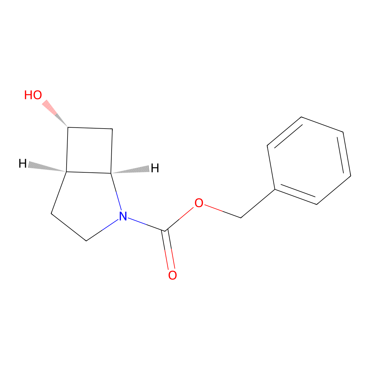 rac-benzyl (1R,5R,6R)-6-hydroxy-2-azabicyclo[3.2.0]heptane-2-carboxylate molecular structure, CAS 2679826-33-4