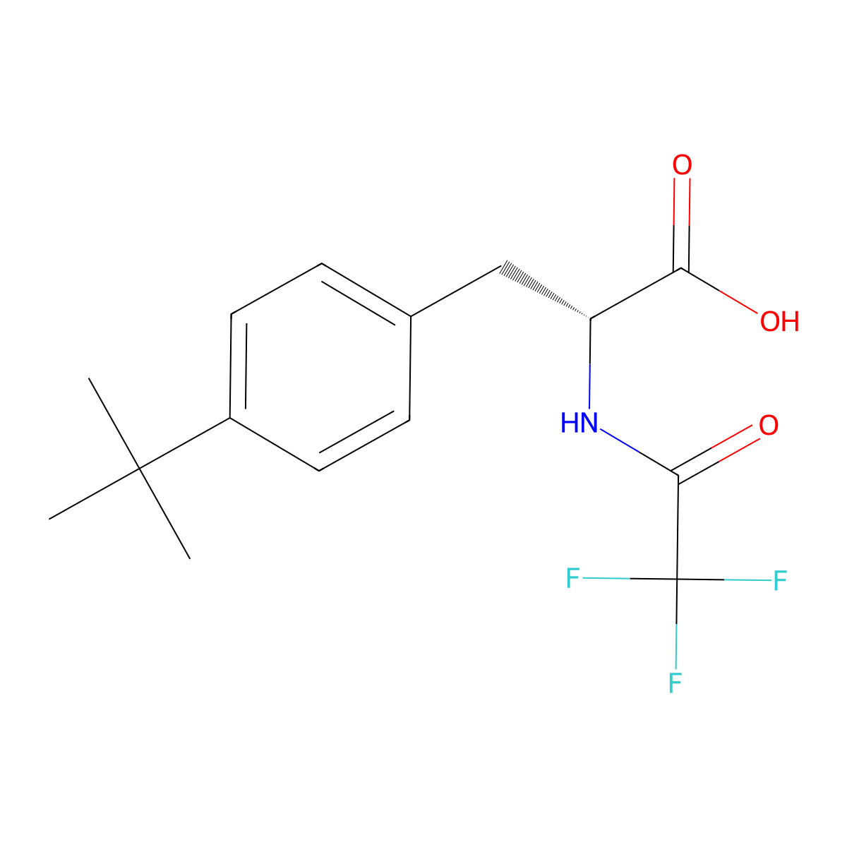 (2R)-3-(4-tert-butylphenyl)-2-(2,2,2-trifluoroacetamido)propanoic acid molecular structure, CAS 2679826-34-5