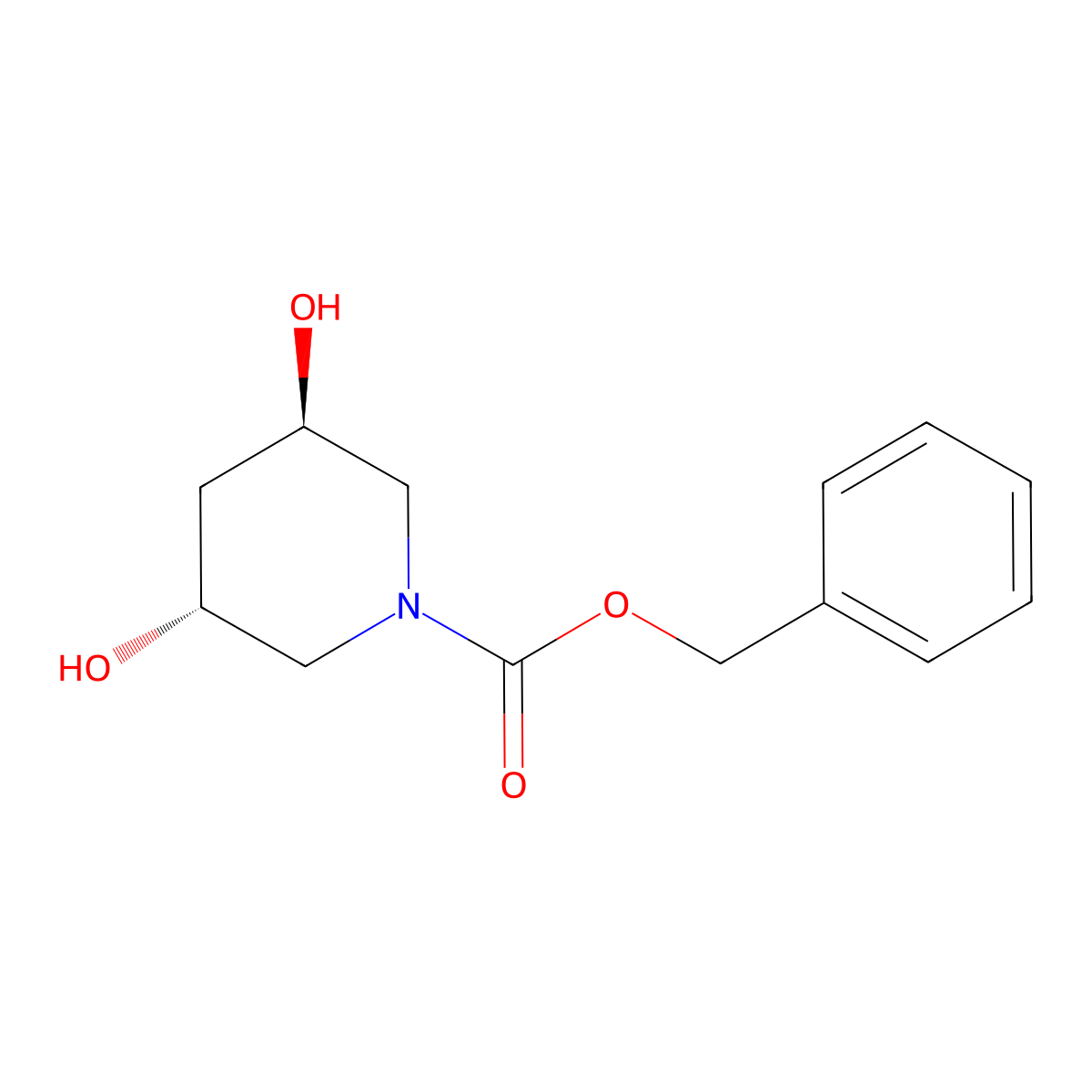 benzyl (3R,5R)-3,5-dihydroxypiperidine-1-carboxylate molecular structure, CAS 2679826-47-0