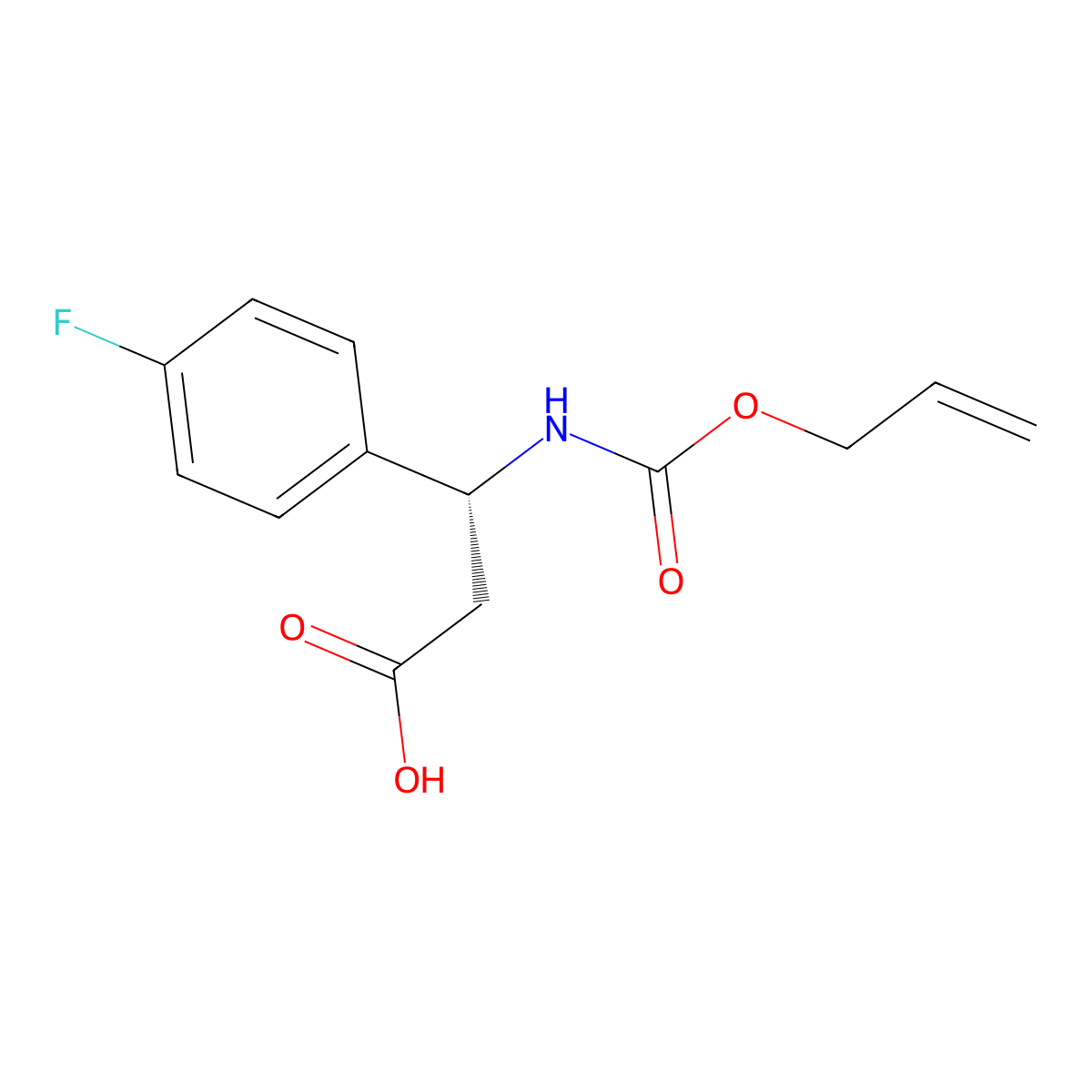 (3R)-3-(4-fluorophenyl)-3-{[(prop-2-en-1-yloxy)carbonyl]amino}propanoic acid molecular structure, CAS 2679826-51-6