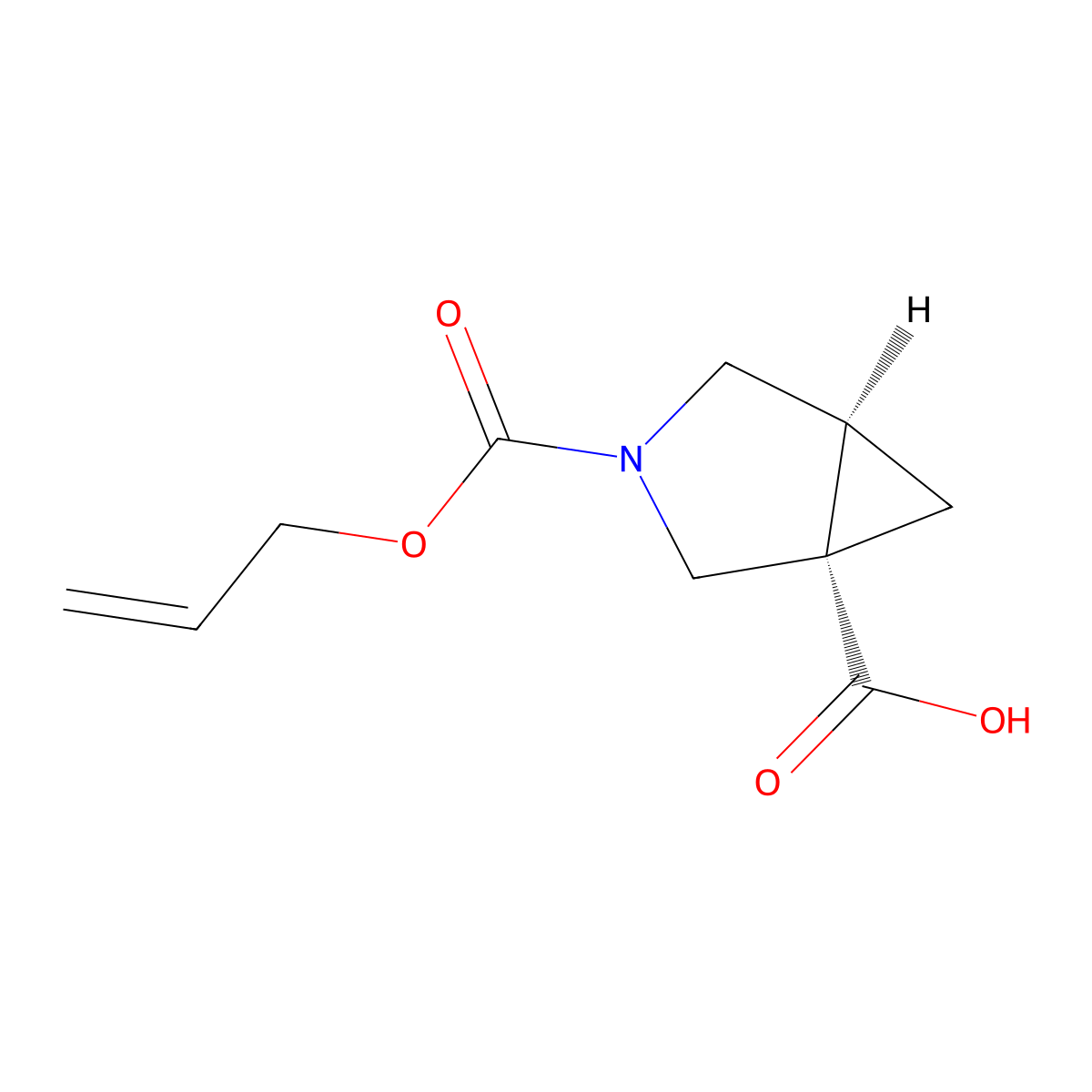 (1S,5S)-3-[(prop-2-en-1-yloxy)carbonyl]-3-azabicyclo[3.1.0]hexane-1-carboxylic acid molecular structure, CAS 2679826-54-9