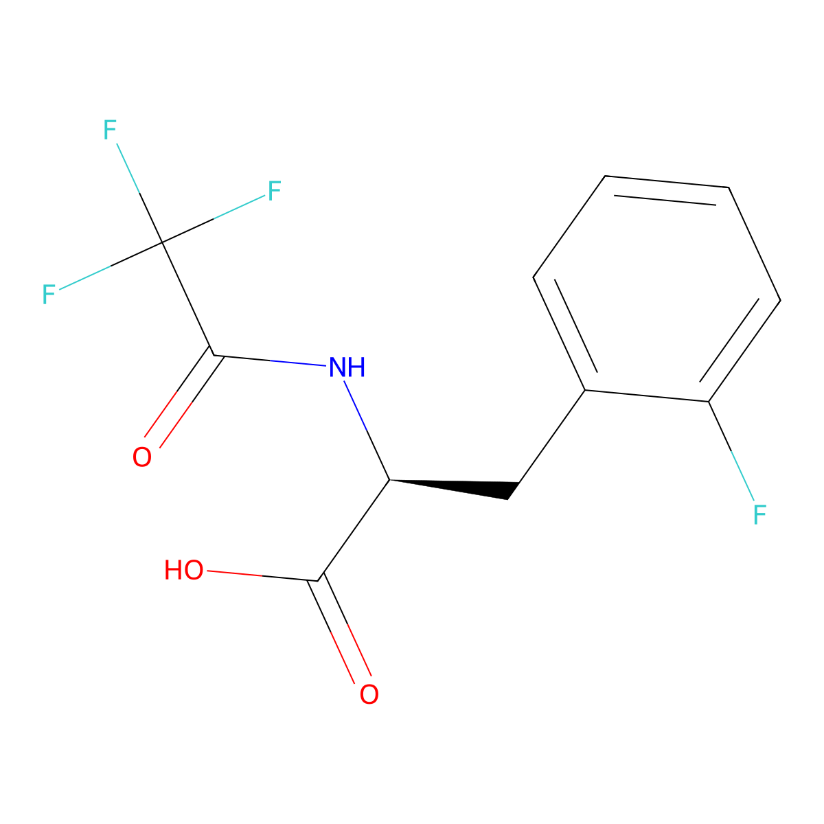 (2S)-3-(2-fluorophenyl)-2-(2,2,2-trifluoroacetamido)propanoic acid molecular structure, CAS 2679826-59-4