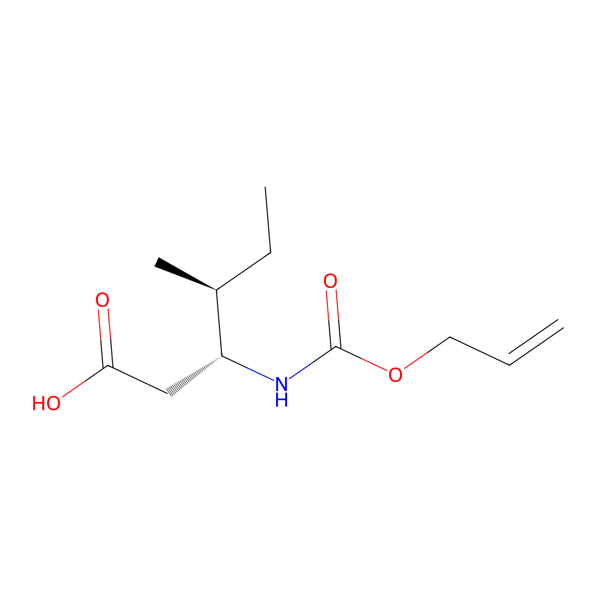 (3R,4S)-4-methyl-3-{[(prop-2-en-1-yloxy)carbonyl]amino}hexanoic acid molecular structure, CAS 2679826-60-7
