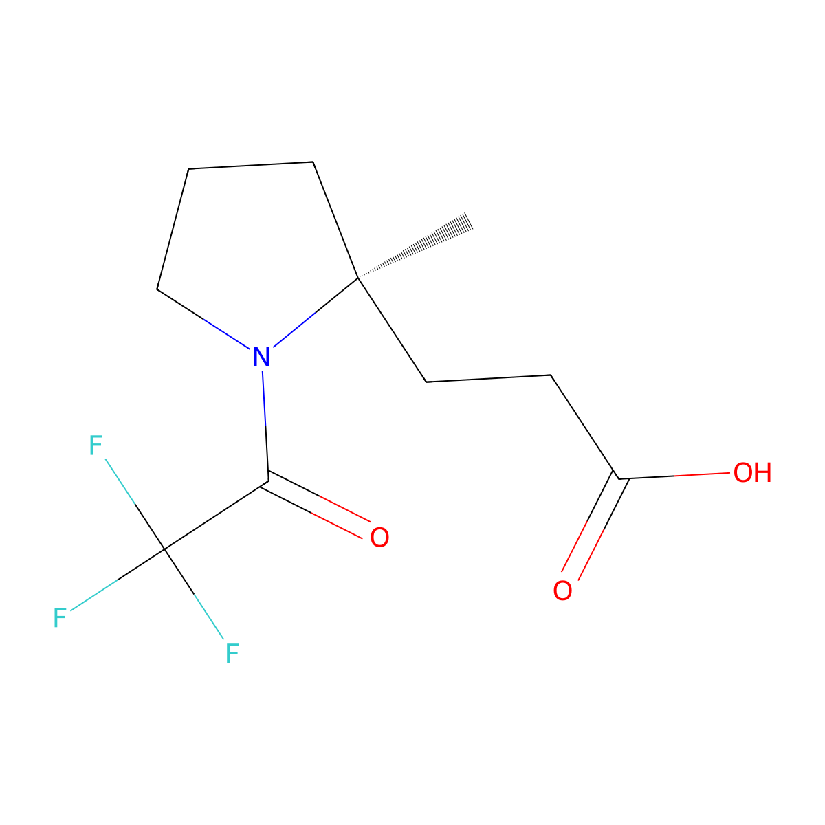 3-[(2S)-2-methyl-1-(2,2,2-trifluoroacetyl)pyrrolidin-2-yl]propanoic acid molecular structure, CAS 2679826-62-9
